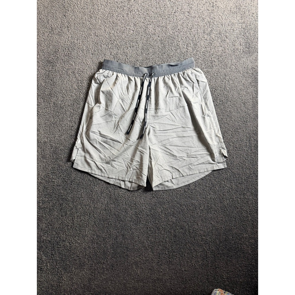 Nike Running Dri-FIT Shorts Mens Medium Heather Grey Zipper Pocket 7 inch Inseam